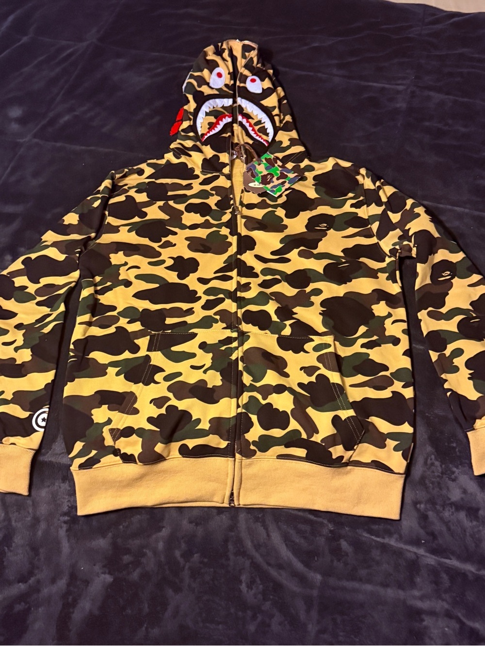 Yellow Camo bape zip up